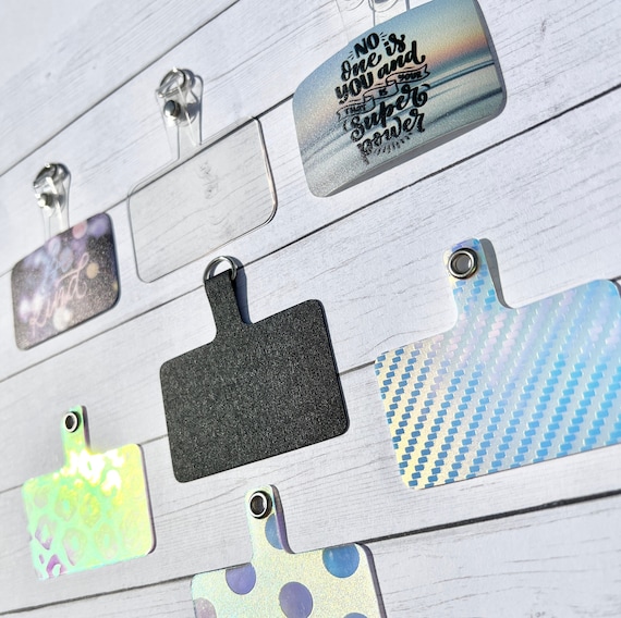 Cioatu 10-20 Pcs Universal Phone Lanyard Tether Tab Phone Tether Patches For Secure Cell Phone Strap Attachment Part For Cell Phone (10PCS Black