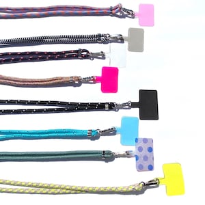 Universal Cell Phone Necklace With Crossbody Shoulder Strap, High Quality Phone Holder, MATCHING PATCHES