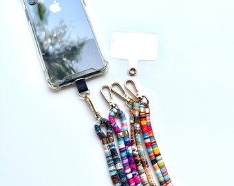 Cordón para teléfono, tamaño ajustable, collar o bandolera para teléfono, correa para teléfono de alta calidad, cordón de algodón bohemio, colores nativos americanos
