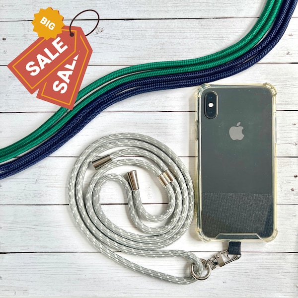 Super Sale! - Phone Lanyard with Adjustable Round Braided Strap and Connector Patch