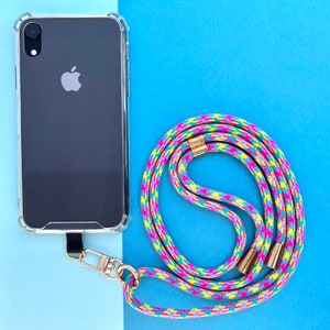 Pink/blue/yellow Mobile Phone Lanyard for All Phone Models, Adjustable ...