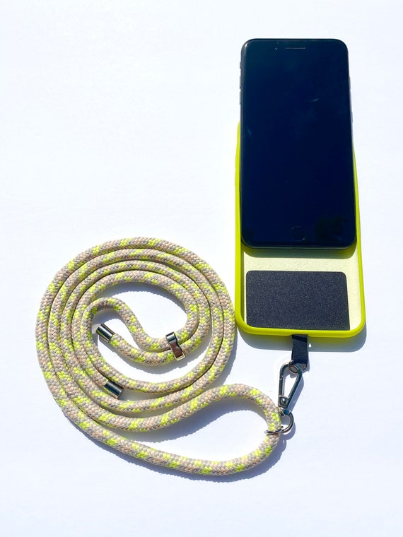 Lanière universelle pour téléphone portable avec bandoulière réglable,  lanière pour téléphone, étui pour téléphone avec lanière, usage multiple de  haute qualité beige/jaune -  France