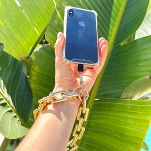 Gold Chain Phone Lanyard - Wristlet or Crossbody Strap
