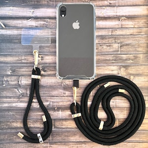 2 straps and 2 patches (choose your color / Mix & Match), Strap Combi - Phone Necklace and Wrist Strap-  adjustable / cool gift