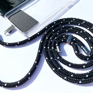 Adjustable Black ‘n White Dots  PHONELACE - Universal Cell Phone Lanyard - High Quality Crossbody Phone Necklace