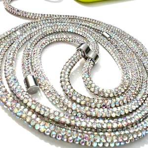 White Sparkling - Universal Cell Phone Lanyard With Adjustable Shoulder Strap, High Quality Crossbody Phone Necklace