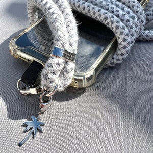 Palm Tree Phone Lanyard / Phone Strap: Embrace Free-Spirited Style (light gray)