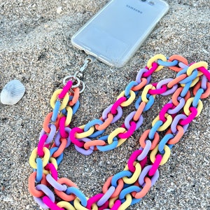Rubber coated acrylic Phone Strap - Universal for all iPhone models, Android phones and others, High Quality! Crossbody Phone Necklace