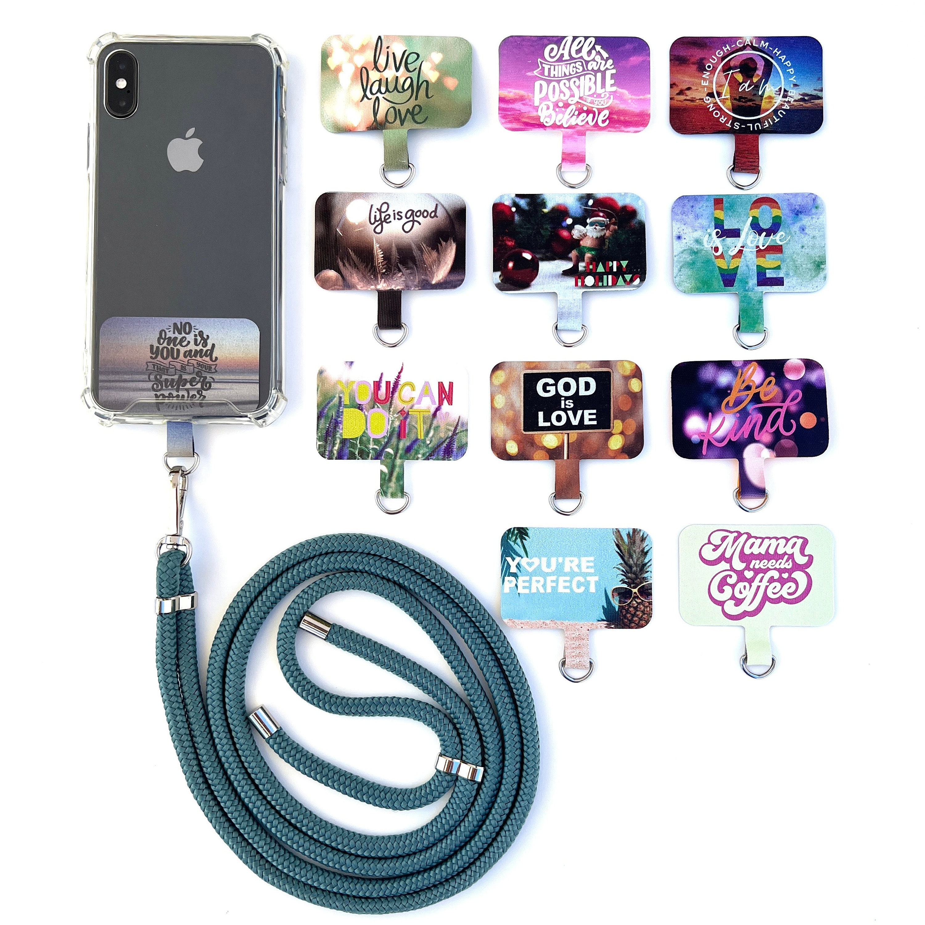 50 Pcs Phone Safety Tabs 50 PCS Clear Phone Lanyard Tabs - Universal Tether  Patches For Phone Cases | Non-Adhesive Security Tabs Anti Theft Phone Strap