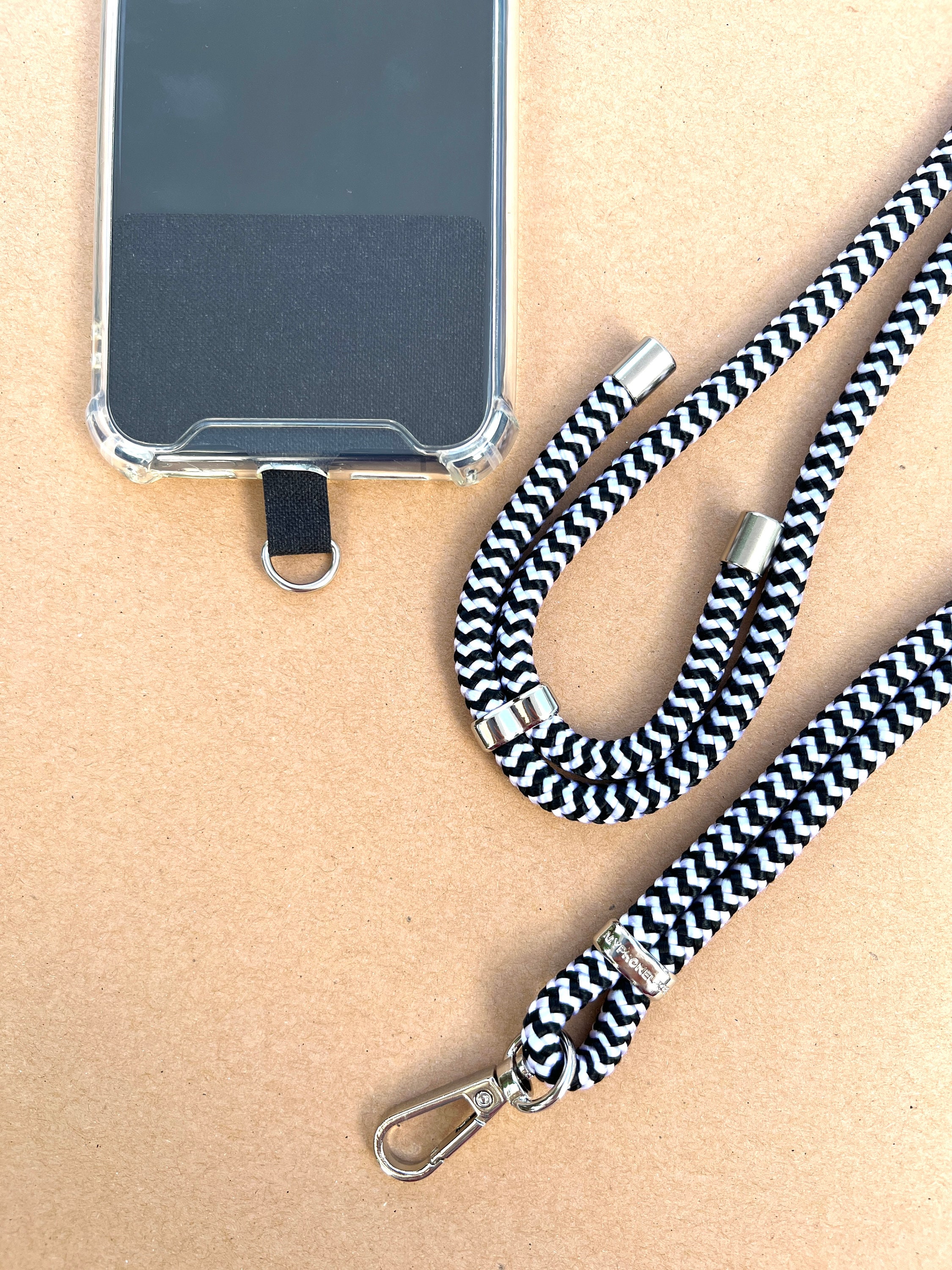 Cordino per cellulare in corda spessa, 10 mm con distanziatore Porta cellulare per collo spesso con cinturino antifurto, Cordini a tracolla per cellulare per intorno al collo, Cinturino antifurto per