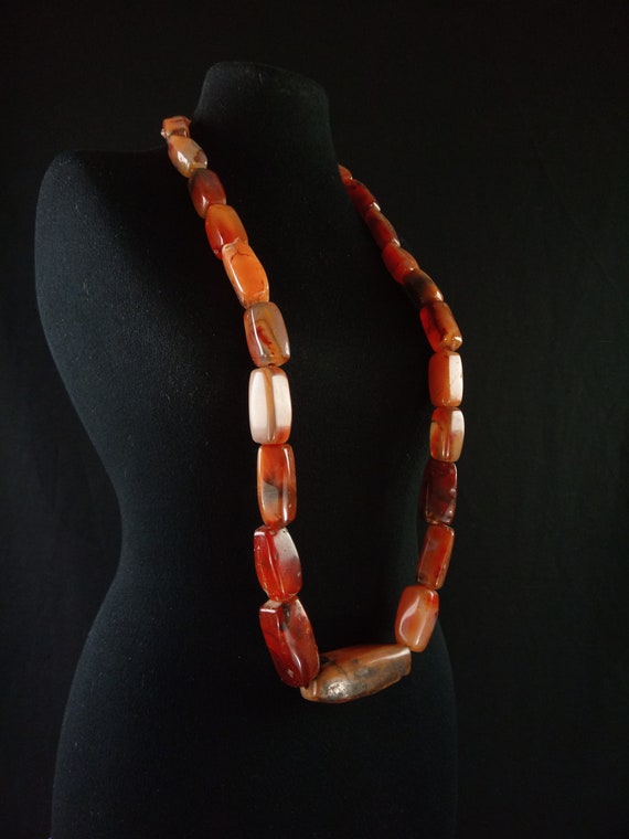 Collier Ancien Longues Perles Type Bakélite - Longueur 65 Cm - Occasion, Style Vintage Années 50