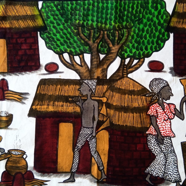 Grande toile de Korhogo, Côte d'ivoire, vintage, Textile, Afrique de l'ouest, Art Africain, Batik, Sénoufo