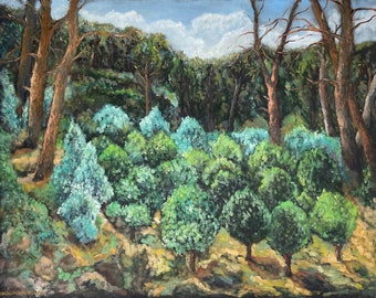 Daybreak Forest - large original impressionist oil painting