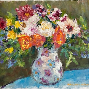 Summer Bouquet - Original Oil on Canvas fine art impressionist painting