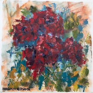Caroline’s Flowers 1 - Original Oil on Canvas impressionist painting
