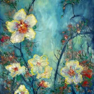 Kyoto Blossoms - Original Impressionist Oil on Canvas painting