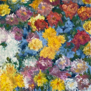 Claude Monet Study 1 - Large impressionist Oil on Canvas painting