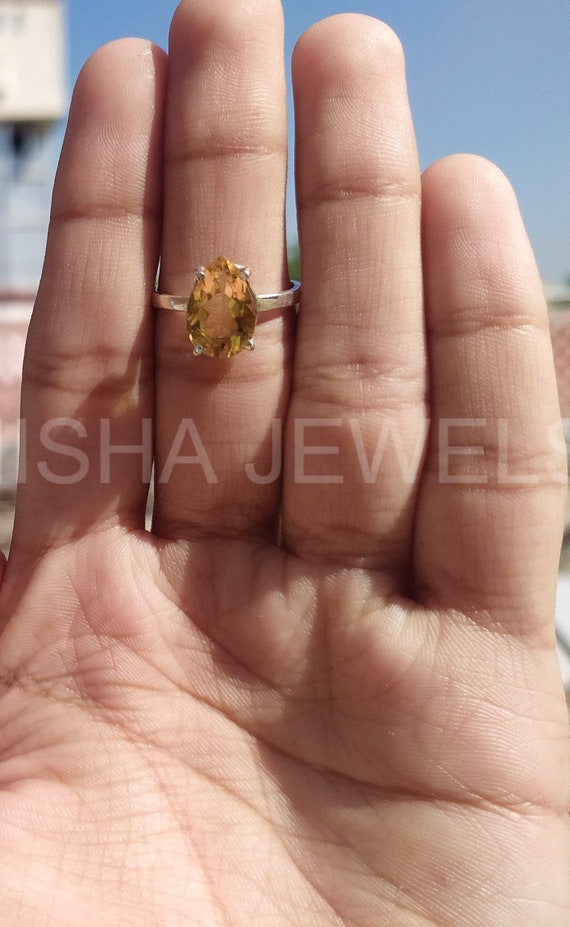 Mia Diamonds 925 Sterling Silver Solid Citrine Ring Mia Diamonds 925 Sterling Silver Solid Citrine Ring