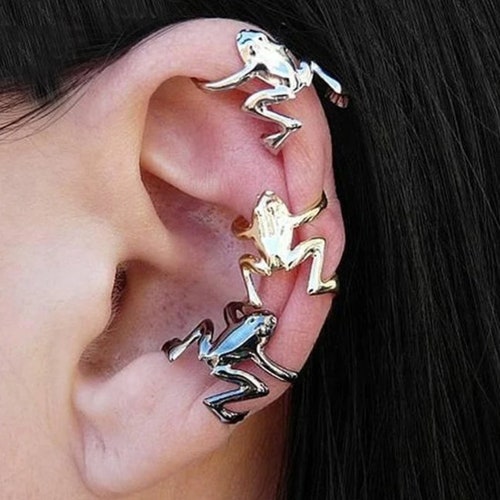 Minimalist Nonpierced Frog Ear Cuff Clipon Earring Etsy