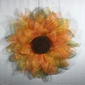 Best selling  Stunning Small “Golden fire” sunflower fall wreath! 27” diameter