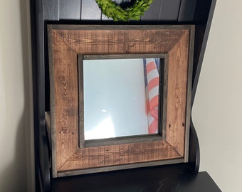 Rustic mirror, farm house mirror, home mirror, reclaimed mirror, wood frame mirror-Multiple Colors available!