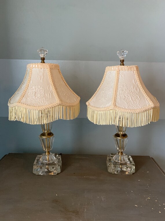 Pair Of Dressing Table Glass Lamps Home Living Golden City Vn Dressing Table Glass Lamps, Dressing Table Lamps