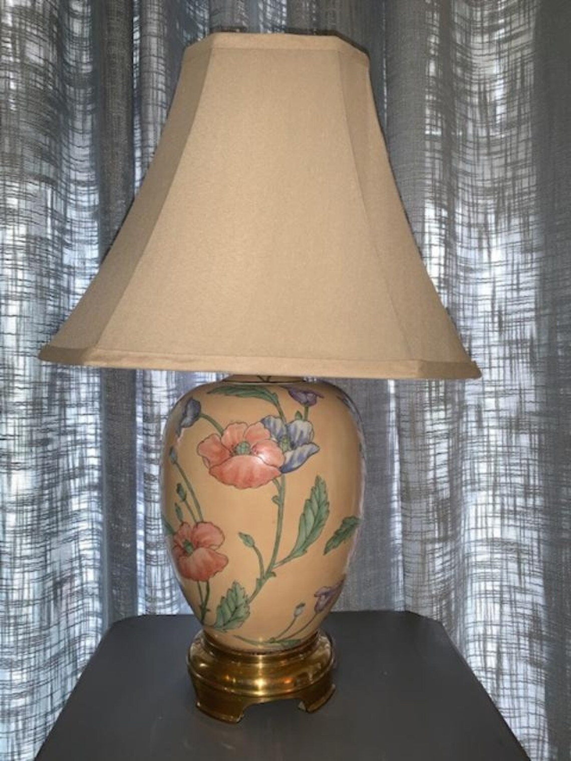 Vintage Ginger Jar Lamp w/ Shade Reproduction Qianlong Etsy