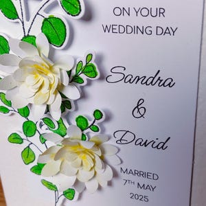 Carte de mariage personnalisée, Carte de mariage de luxe, Carte de mariage spéciale, Carte de mariage 3D, Carte de mariage souvenir, Fleurs 3D en papier