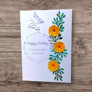 Handgemachte Sonnenblumen Karte, Sonnenblumen, 3D Sonnenblume, Geburtstagskarte, personalisierte Karte, spezielle Mama Karte, Schmetterling