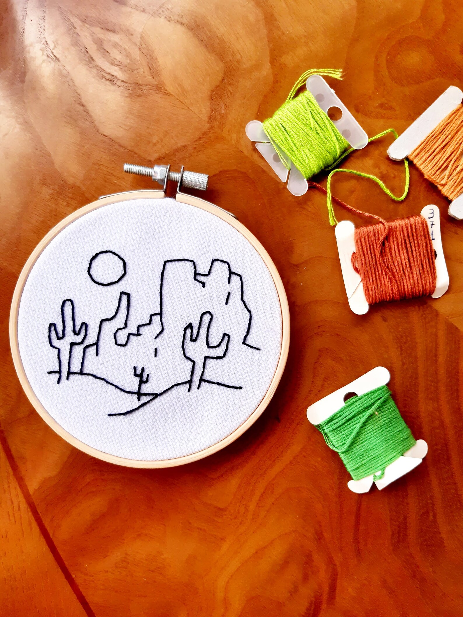 Desert Embroidery Hoop Landscape Embroidery Handmade Etsy UK