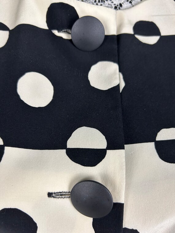 Collarless Blazer and A-line Skirt set, Black and… - image 3