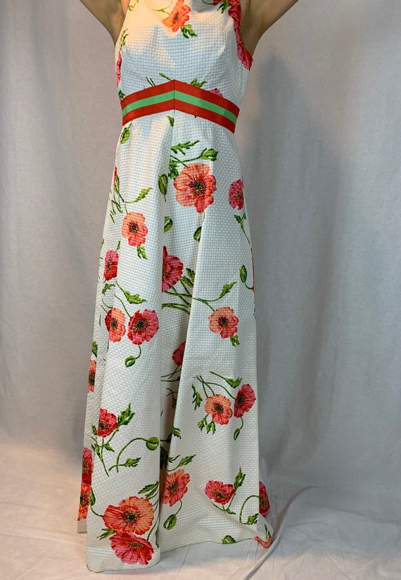 Roger Freres, 60s/70s Floral Sleeveless Maxi Dres… - image 2