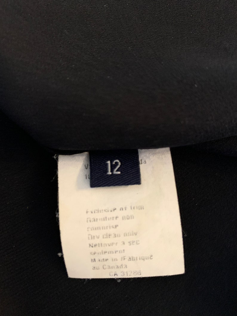 Vintage Silk BlouseBlackRon LealWomen/'s Size 1290s