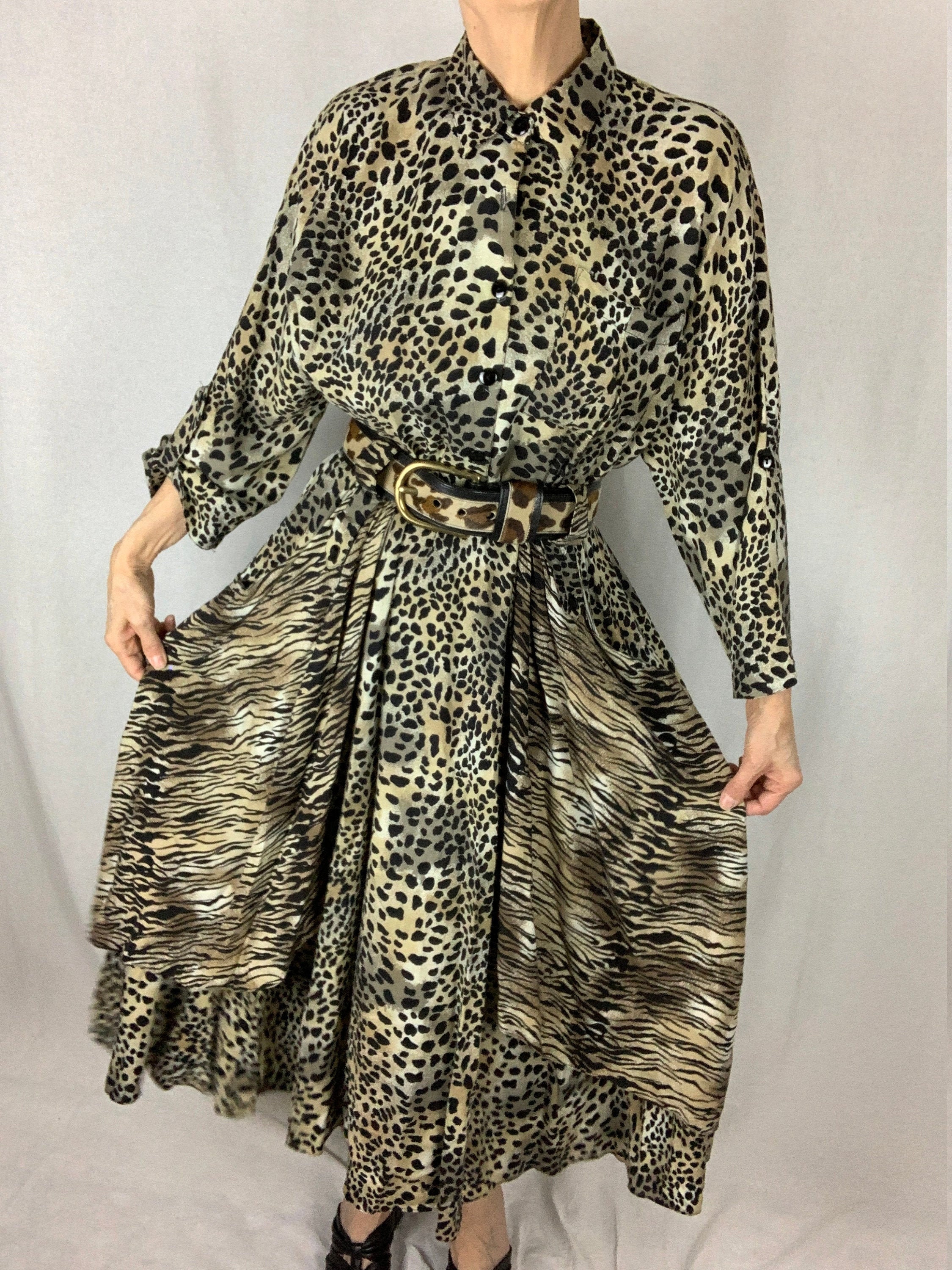 Leopard and Tiger Print Dress Joseph Ribkoff Rayon 90s - Etsy Leopard and Tiger Print Dress Joseph Ribkoff Rayon 90s - Etsy