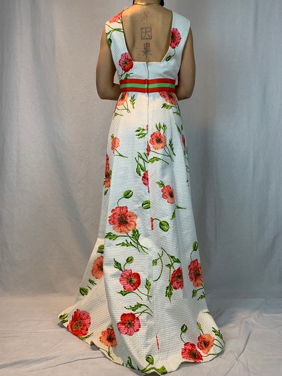 Roger Freres, 60s/70s Floral Sleeveless Maxi Dres… - image 4