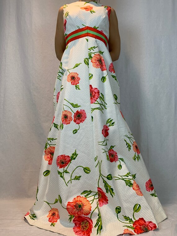 Roger Freres, 60s/70s Floral Sleeveless Maxi Dres… - image 3