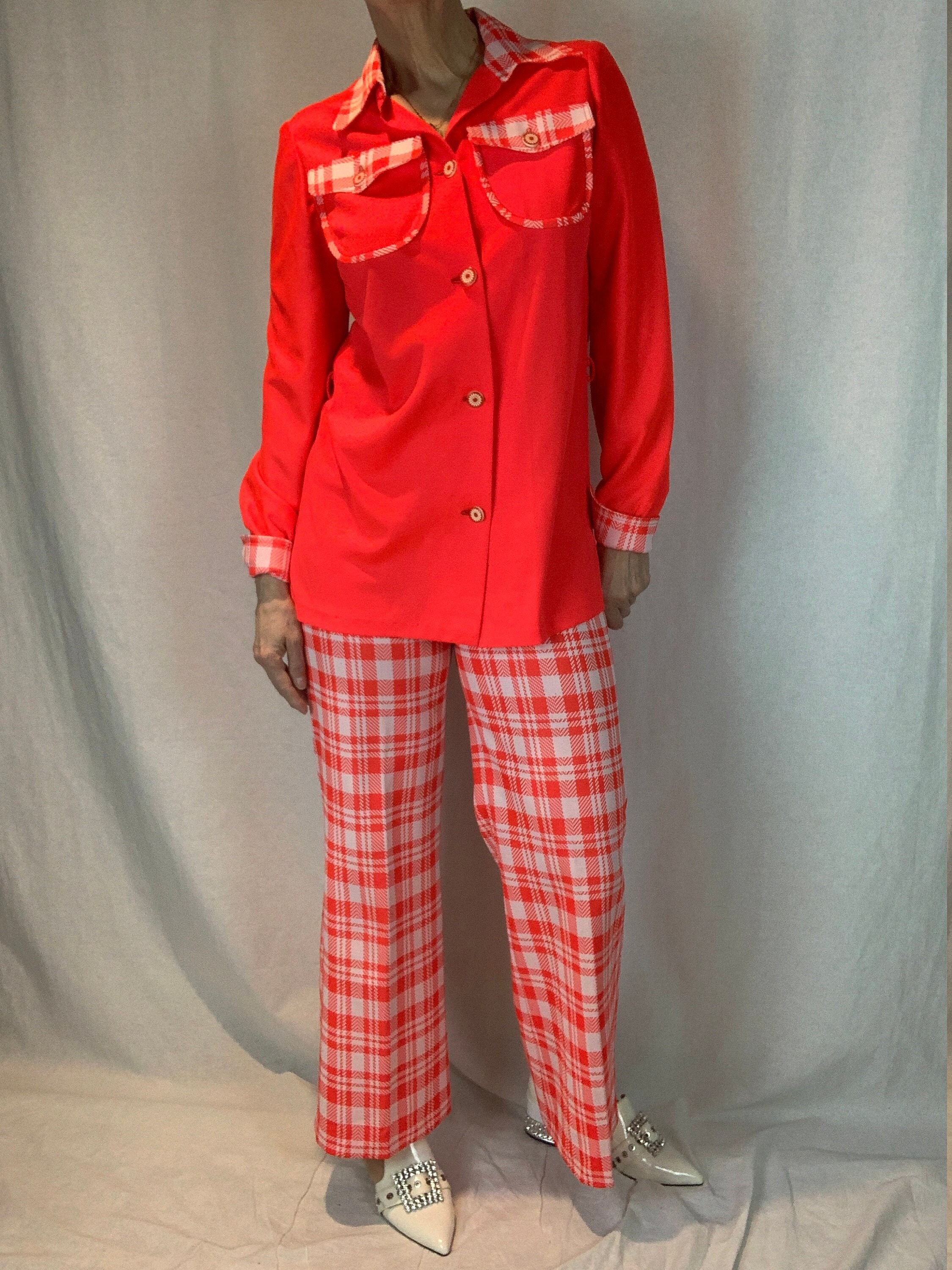 Neon plaid deals pants