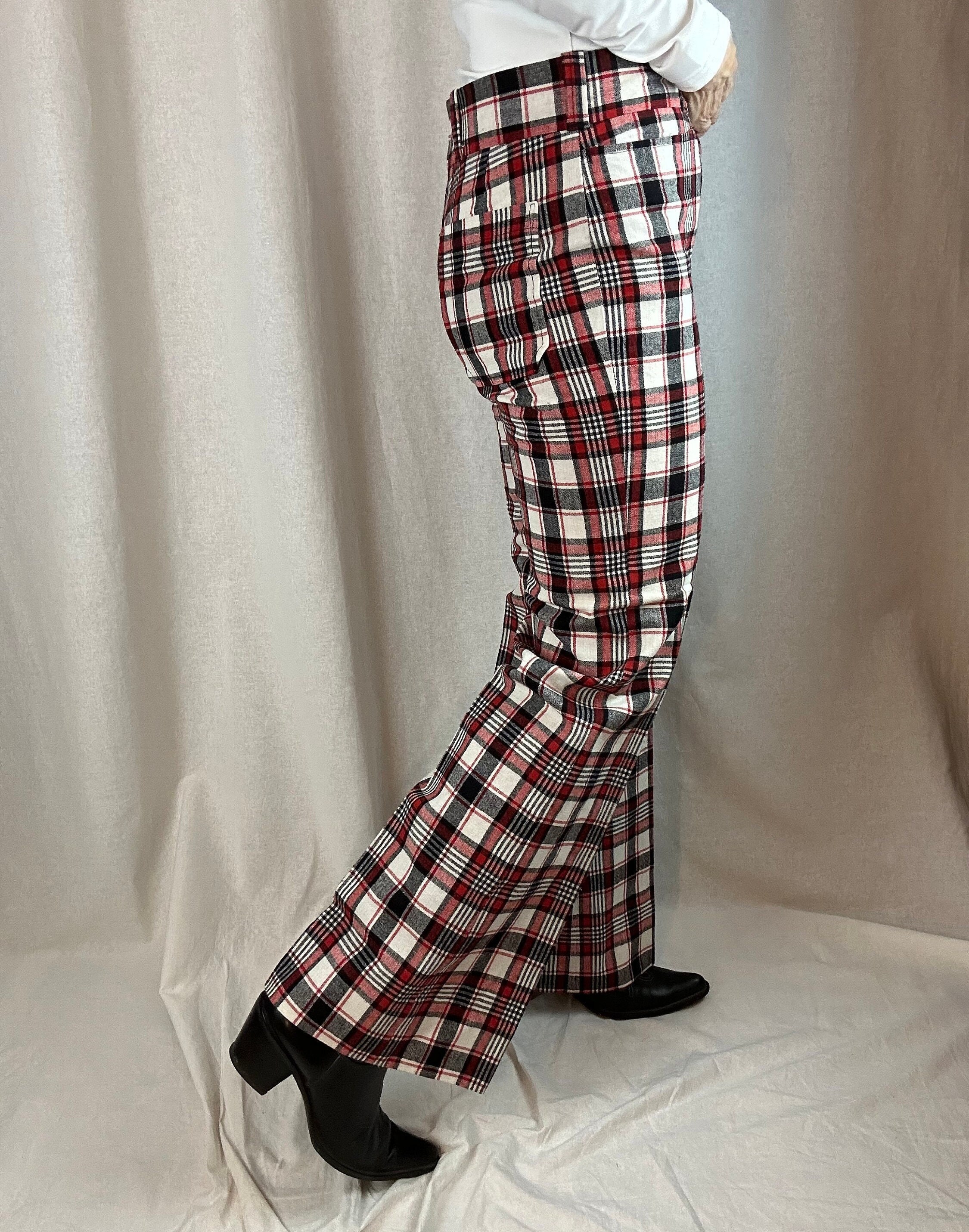 70s Golf Pants, Wool Polyester Blend, Flared Leg, Gender Neutral, Red, Black, and Ivory Plaid, New Without Tags, Fashion Slacks - Etsy 70s Golf Pants, Wool Polyester Blend, Flared Leg, Gender Neutral, Red, Black, and Ivory Plaid, New Without Tags, Fashion Slacks - Etsy