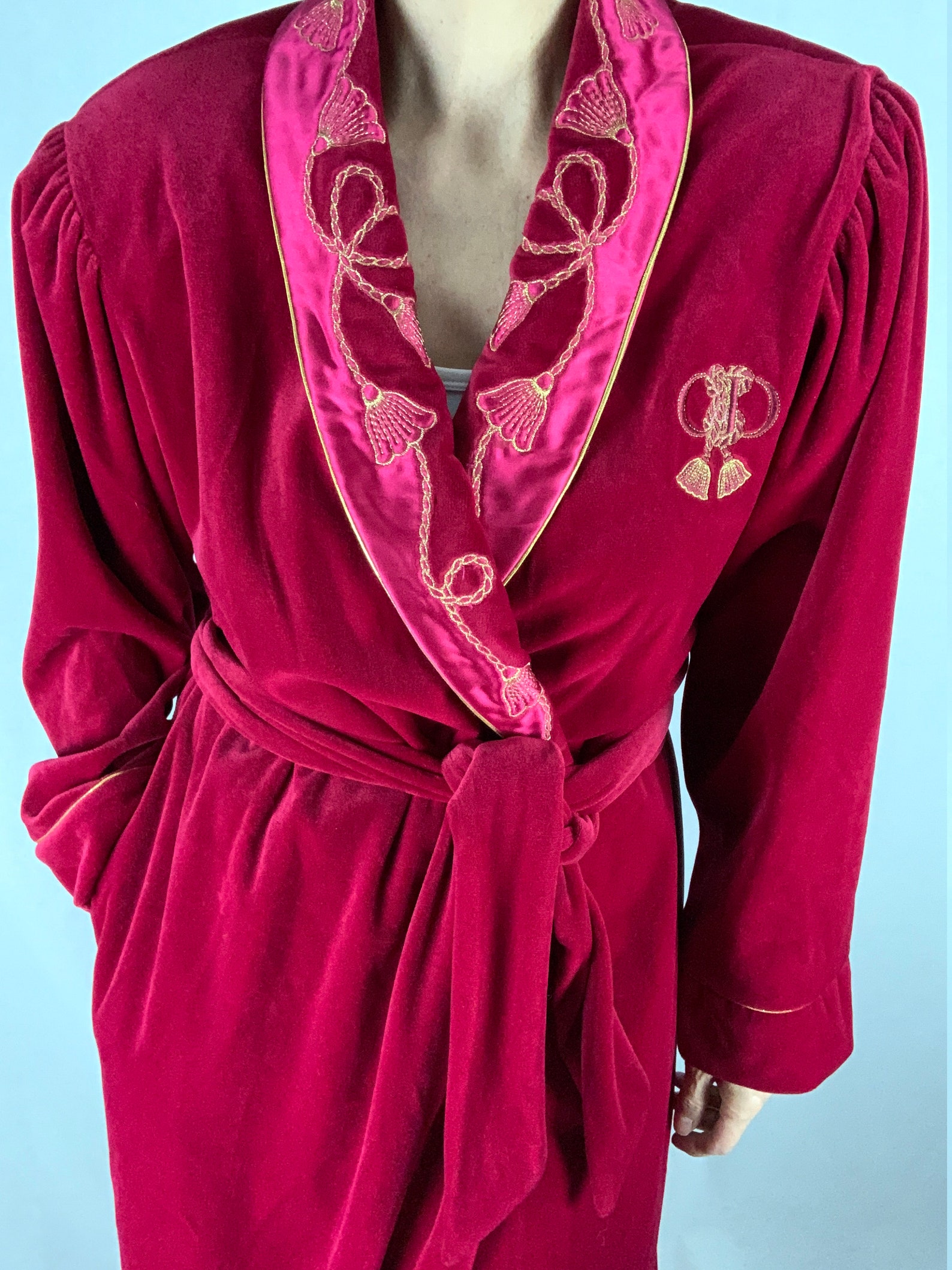 Vintage Christian Dior Robe/Red Velour/Union Label/Made in | Etsy