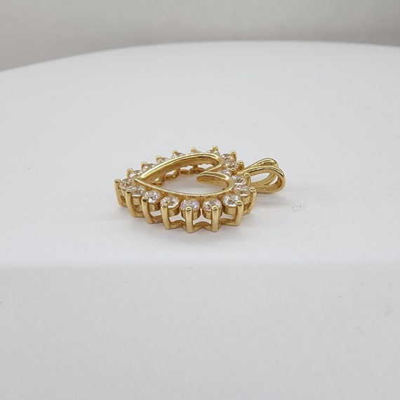 Vintage 14k Yellow Gold with round CZ, Cubic Zirc… - image 3