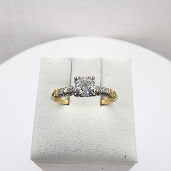 18k and 14k two toned Jabel Engagement ring. .25c… - image 2