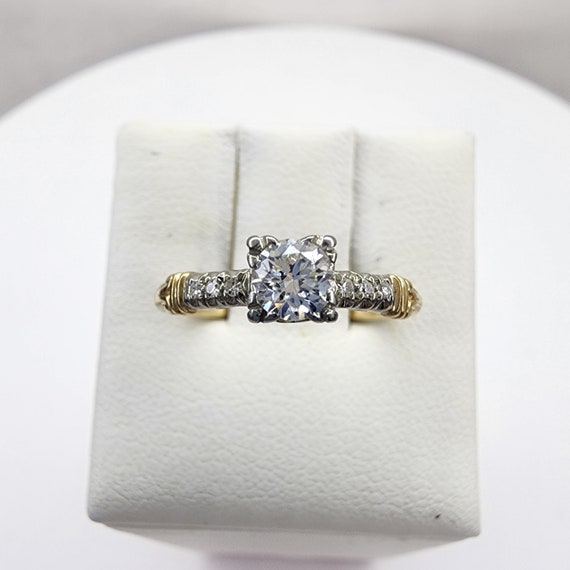18k and 14k two toned Jabel Engagement ring. .25c… - image 3