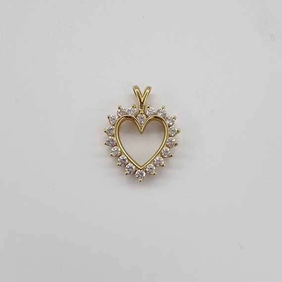 Vintage 14k Yellow Gold with round CZ, Cubic Zirc… - image 2