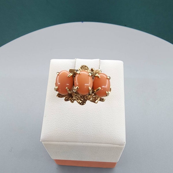 Pink Coral Ring - Etsy