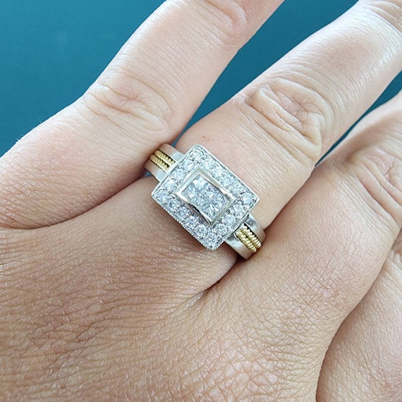 Vintage Diamond 14k White and Yellow Gold  50ctw V