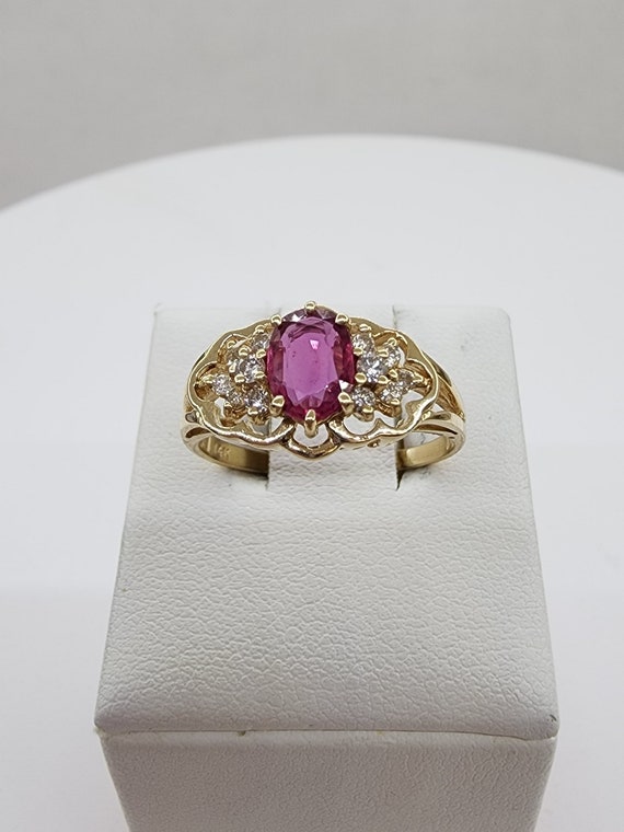 Vintage estate 14k yellow gold 1.00ct Natural Ruby