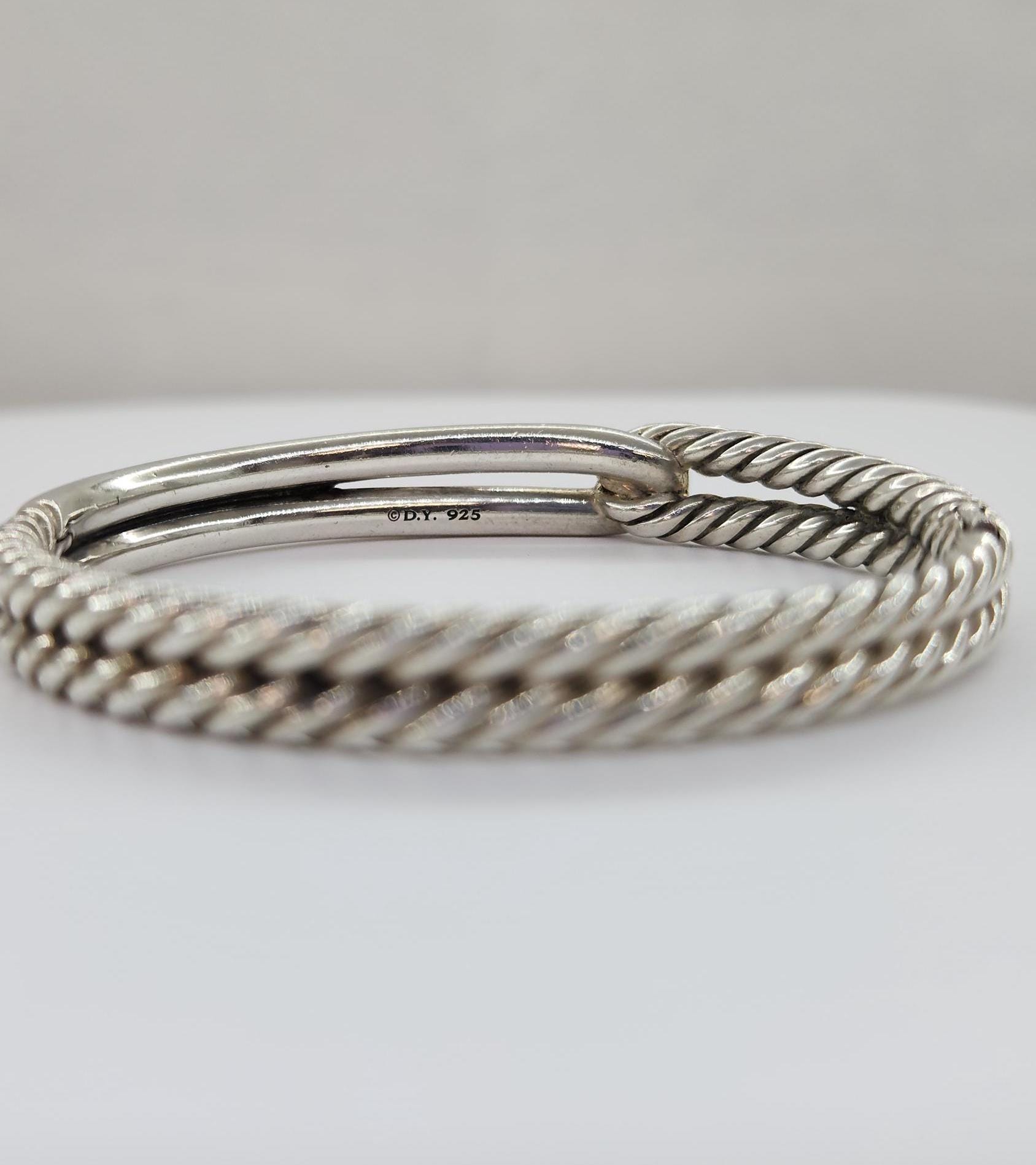 DAVID YURMAN Sterling Silver 10mm Single Loop Labyrinth Bracelet. Bracelet Features a Twisted Cable Band Interlocking Loop With a Push Clasp Etsy