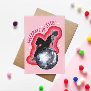 Harry Styles Birthday Card | Celebrate in Style | One Direction Love On tour disco ball Birthday Card