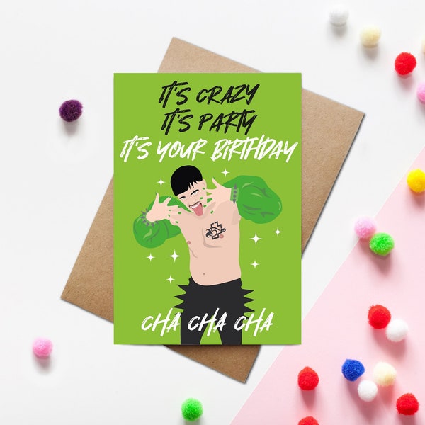 Cha Cha Cha Eurovision Card | Its Crazy Its Party It's your Birthday Käärijä Finland | Birthday Card