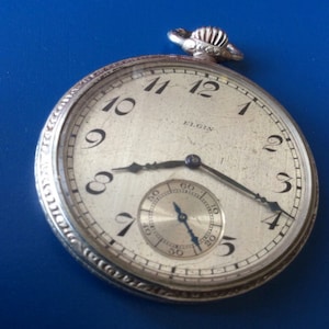 Elgin Pocket Watch 1924 Silveroid 7 Jewel Movement
